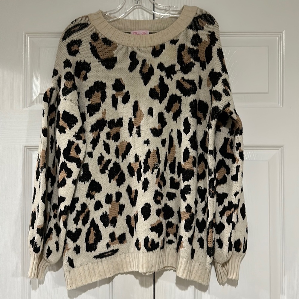 Pink Lily oversized leopard sweater